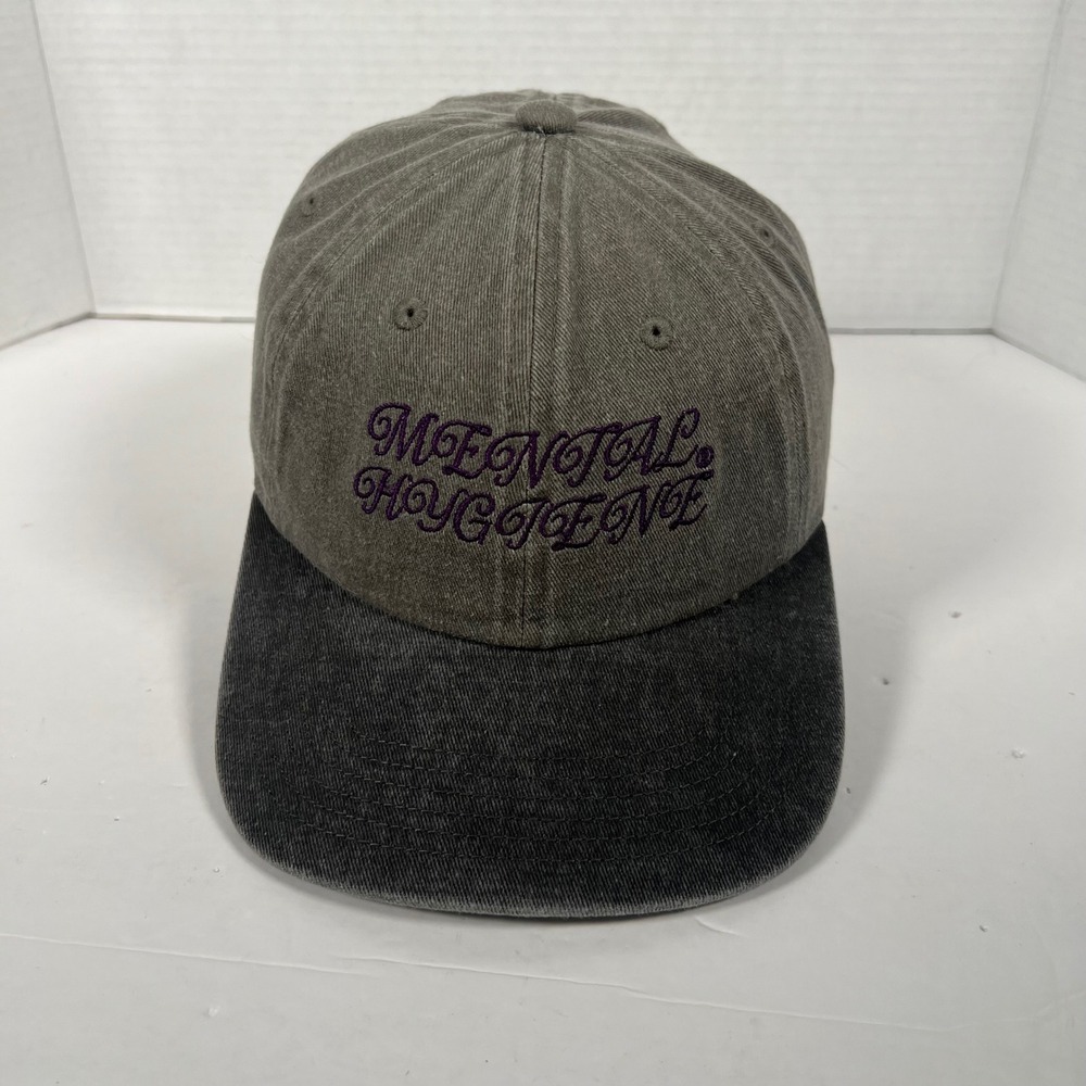 Obey Mental Hygiene Strapback Hat Mens Washed Cotton Dad Cap Green Grey 3107